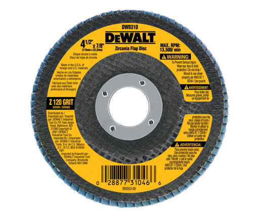 Afbeeldingen van DEWALT  Grit Zirconia Haakse Grinder klepschijf