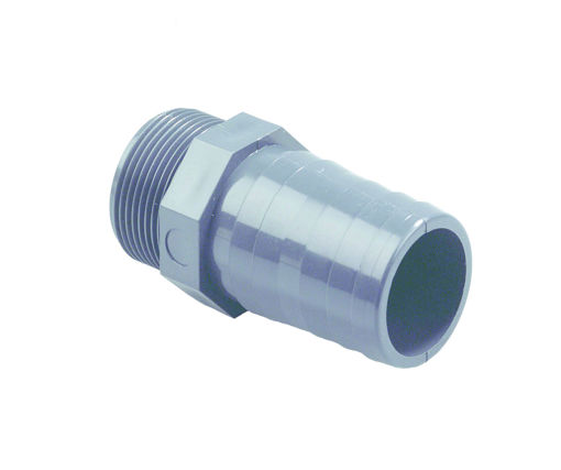 Afbeeldingen van DYKA PVC Slangpilaar PN16 1" x 32mm 1x buitendraad grijs