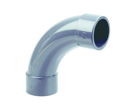Afbeeldingen van DYKA PVC Bocht PN16 50mm 2x lijmmof 90° grijs