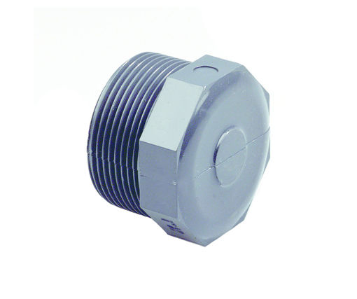 Afbeeldingen van DYKA PVC Afsluitplug PN16 3/4" 1x buitendraad grijs