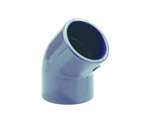 Afbeeldingen van DYKA PVC Knie PN16 25mm 2x lijmmof 45° grijs