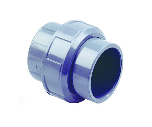 Afbeeldingen van DYKA PVC Driedelige koppeling PN16 110mm 2x lijmmof grijs