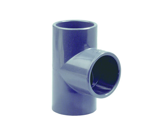 Afbeeldingen van DYKA PVC T-stuk PN16 110mm 3x lijmmof 90° grijs