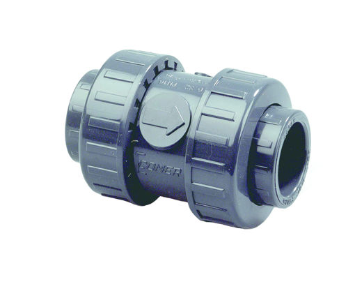 Afbeeldingen van DYKA PVC Terugslagklep PN16 40mm 2x kraagbus grijs