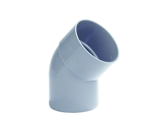 Afbeeldingen van DYKA PVC Bocht 160mm lijmmof/ spie 45° grijs
