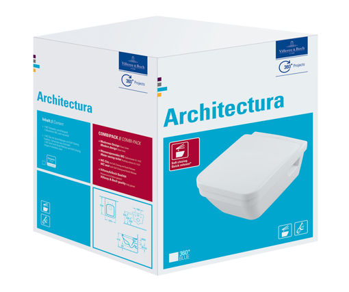 Afbeeldingen van VILLEROY & BOCH Architectura Combi-Pack, wandmontage, met DirectFlush,