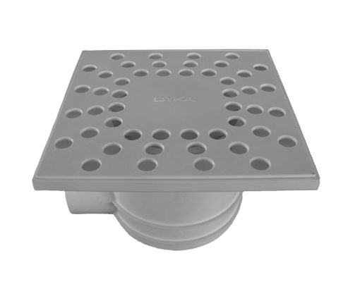 Afbeeldingen van DYKA Badkamerplug RVS 2" 15x15 Cm (A.U) KOMO-Keur