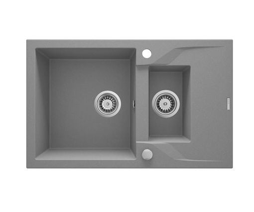 Afbeeldingen van DEANTE Granieten spoelbak, 1,5 bak met afdruiprek