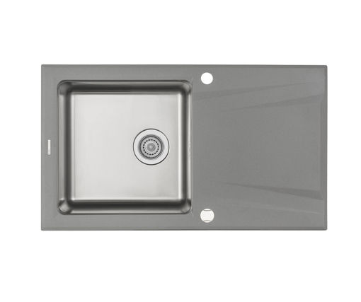 Afbeeldingen van DEANTE Graniet-stalen spoelbak, 1 bak met afdruiprek