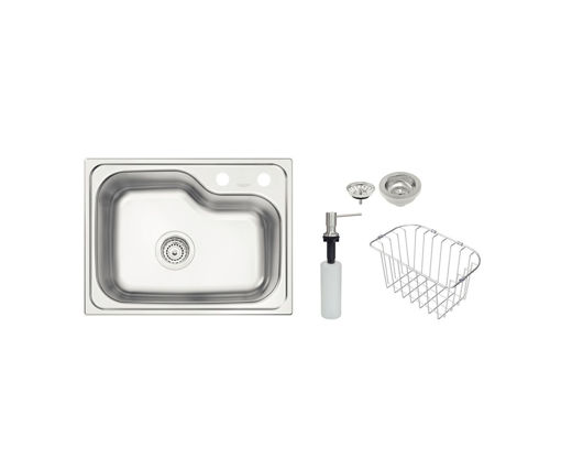 Afbeeldingen van TRAMONTINA Roestvrijstaal Inbouw Spoelbak + ventiel