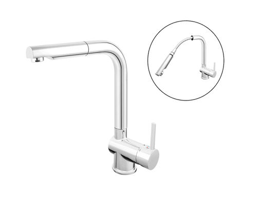 Afbeeldingen van FERRO Staande wastafelmengkraan met uittrekbare spray