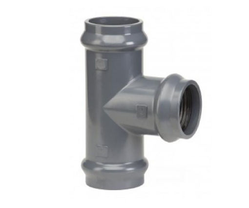 Afbeeldingen van DYKA Waterleiding T-Stuk 160mm Met Rubber Ring KIWA Keur