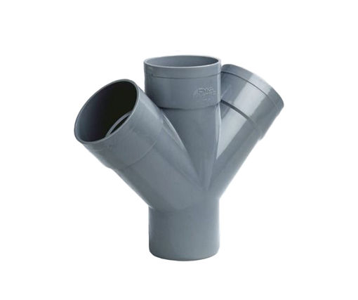 Afbeeldingen van DYKA Dubbel T-Stuk 110X110Mm 3X Lijmmof/ 1X Spie 45° Grijs