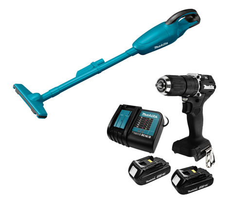 Afbeeldingen van MAKITA 18V Combo Kit Incl. Dhp487Yx2B & Dcl180Z