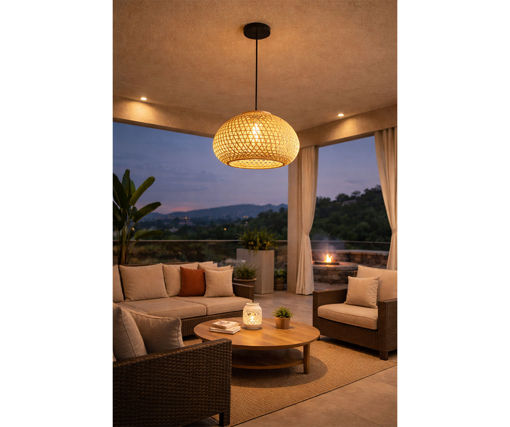 Afbeeldingen van HOME DELIGHT Bamboe Decoratieve Hanglamp