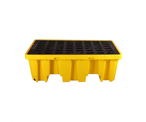 Afbeeldingen van SYSBEL HDPE Verhoogde Spill Containment Pallet voor 2 Vaten